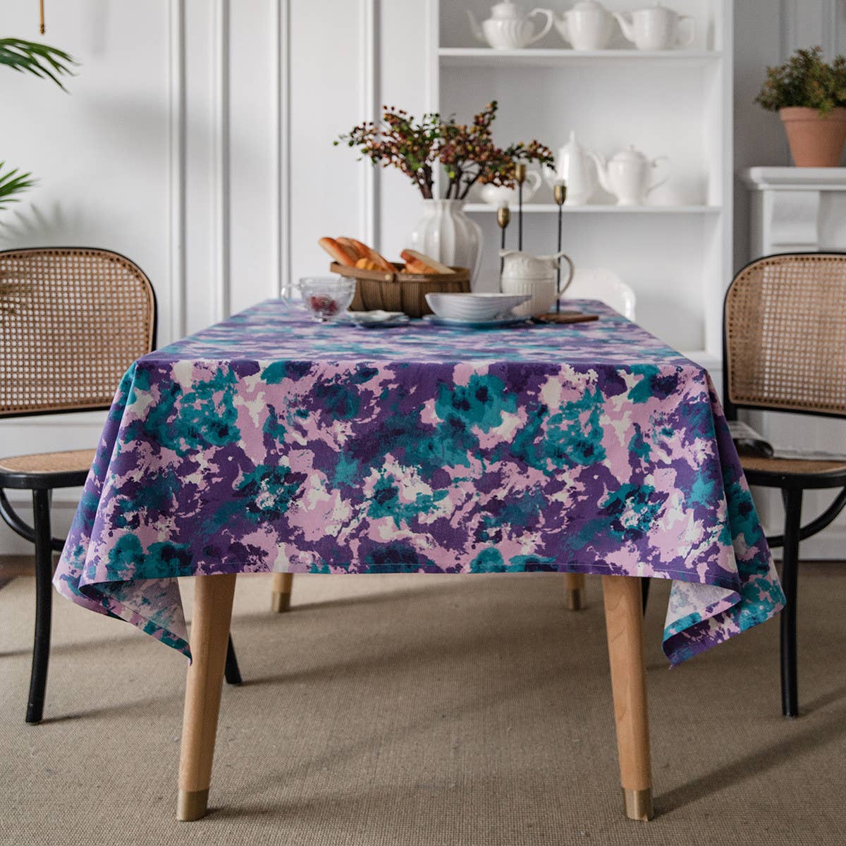 TIE-DYE CAMOUFLAGE PRINTED PASTORAL TABLECLOTH