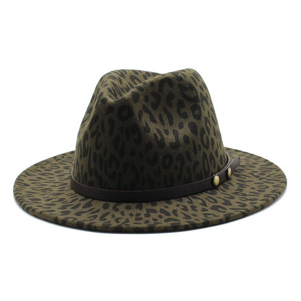 FASHION LEOPARD PRINT WOOLEN HAT JAZZ HAT FELT HAT_CWAH2542