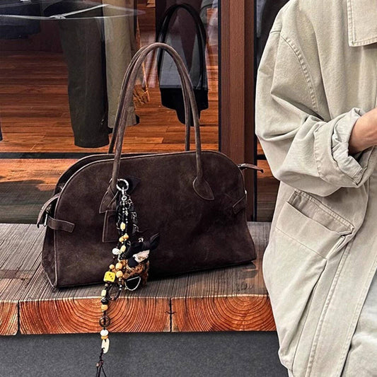 SUEDE TOTE BAG VINTAGE SHOULDER CROSSBODY BAG_CWAB4109