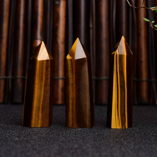 Tiger Eye Crystal Point Hex Tower