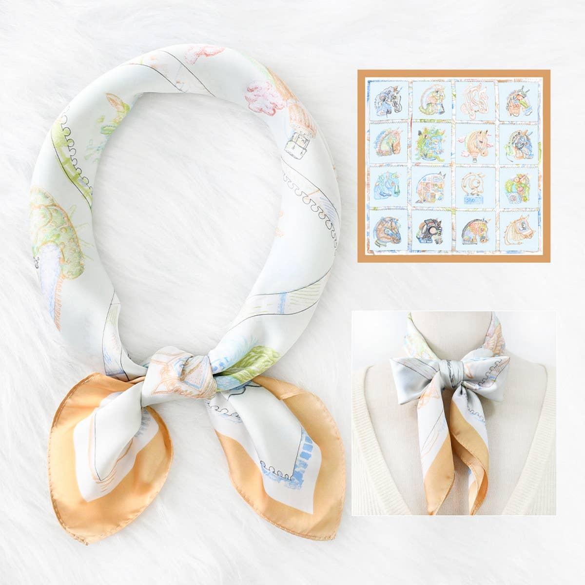 2024 NEW ALL-MATCH CARTOON PRINTED SQUARE SCARF_CWASC1161