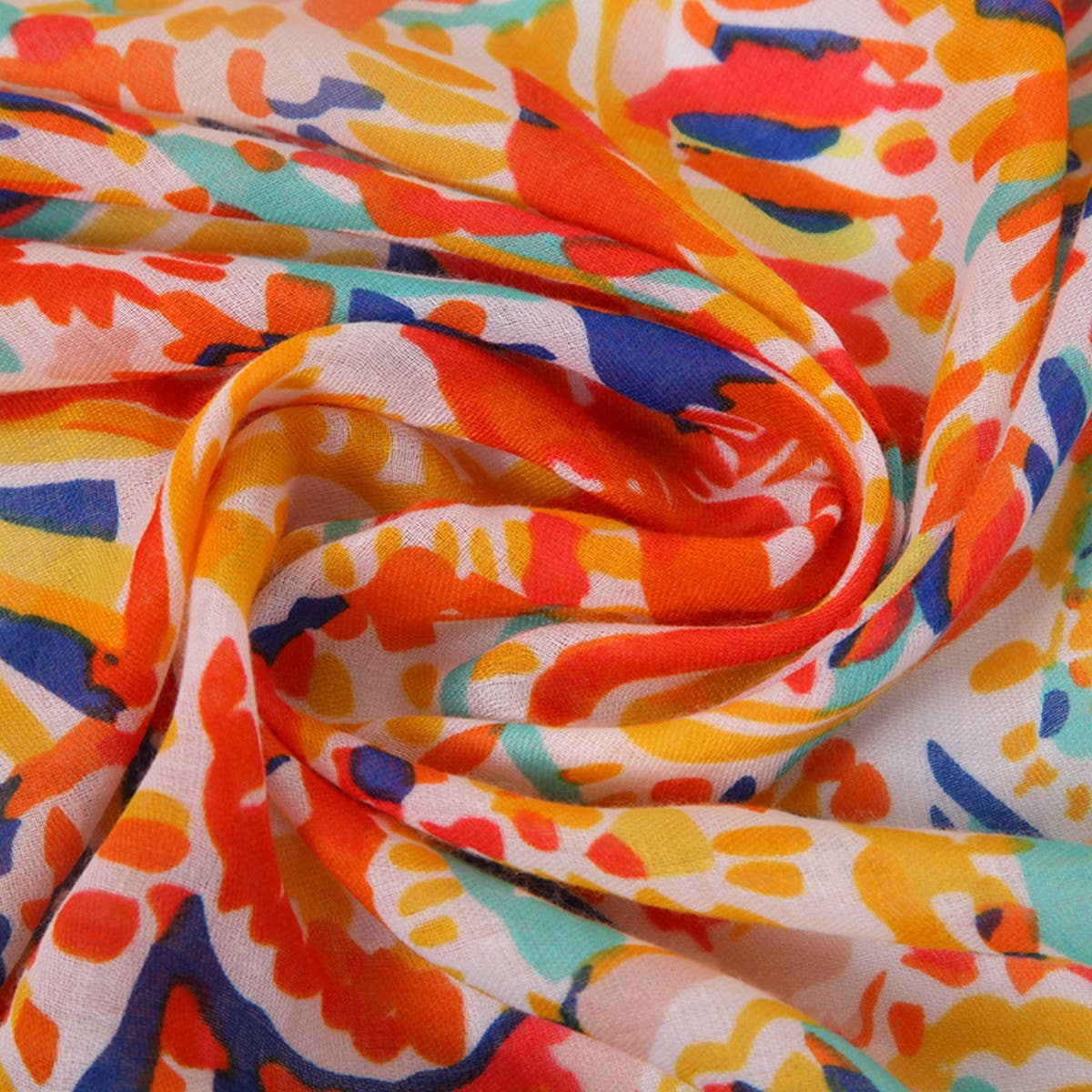 CLASSIC PRINT COLOR BLOCK SCARF SHAWL