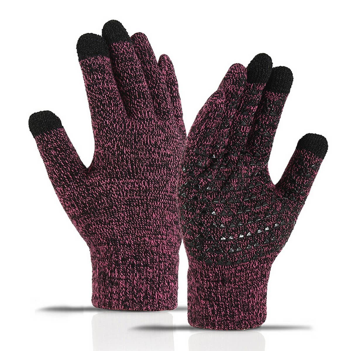 CWAG00542_WINTER KNIT WARM TOUCHSCREEN GLOVES FOR MEN WOMEN