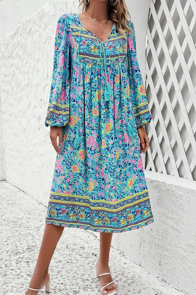 CWDMD4633_SPRING AND SUMMER LEISURE RESORT PRINT DRESS