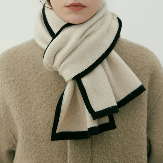 CWASC1607_WINTER FASHION PATCHWORK SCARF WARM SMALL NECK