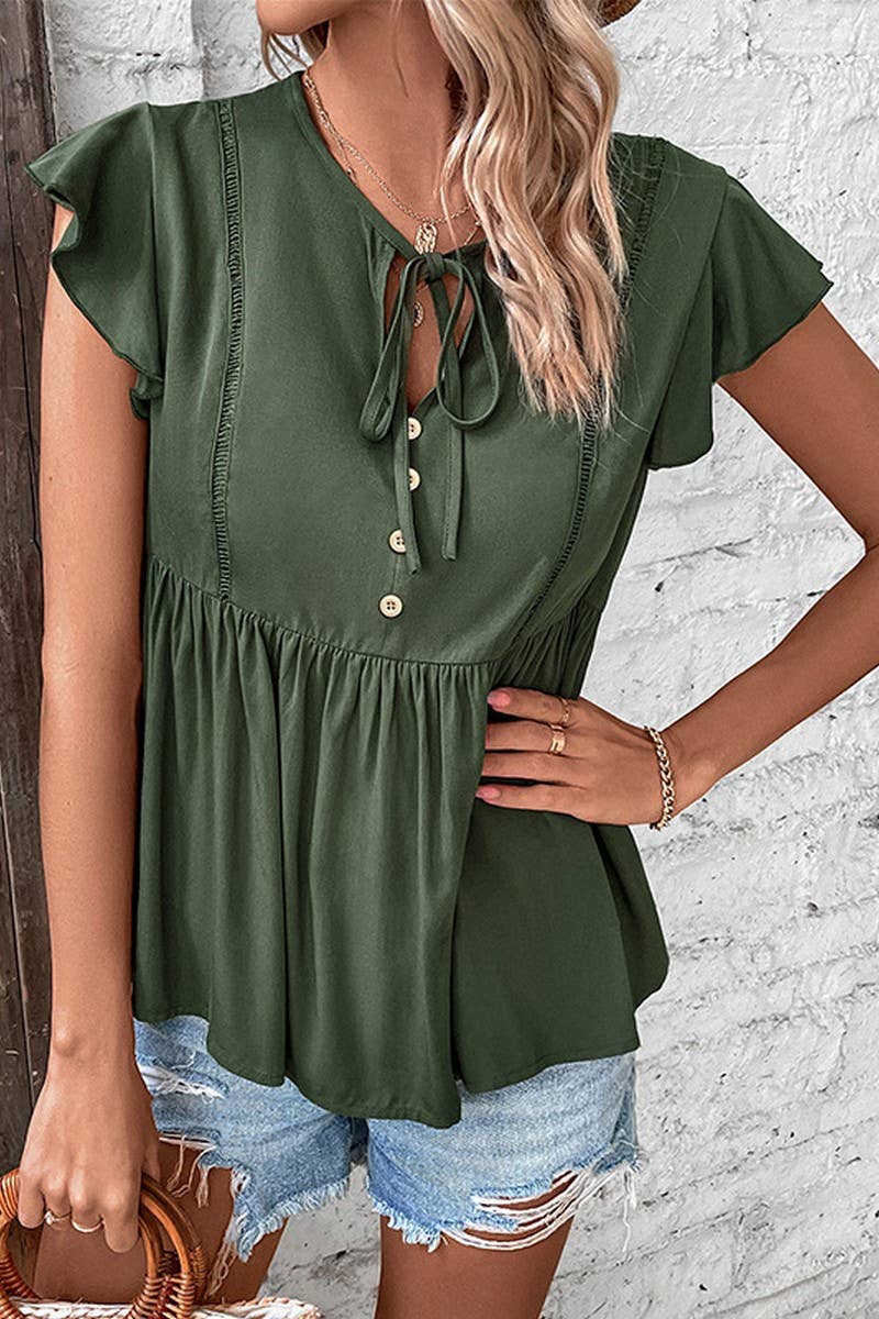 Cwttsl0224_Round Neck Short Sleeve Top