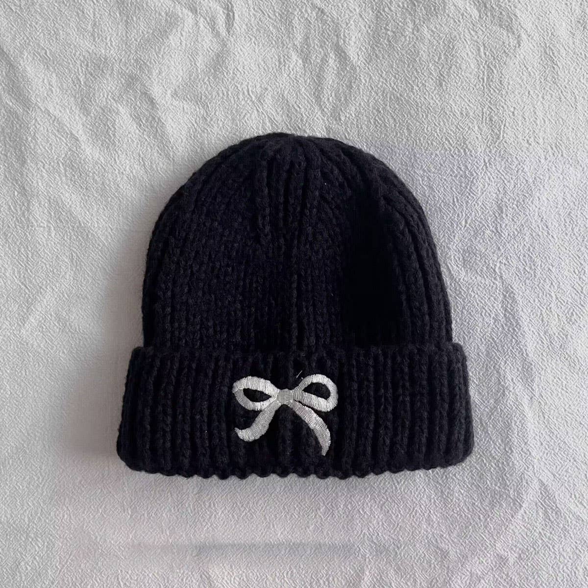 PERSONALIZED BOW CHILDREN'S WARM KNITTED HAT_CWAH2927