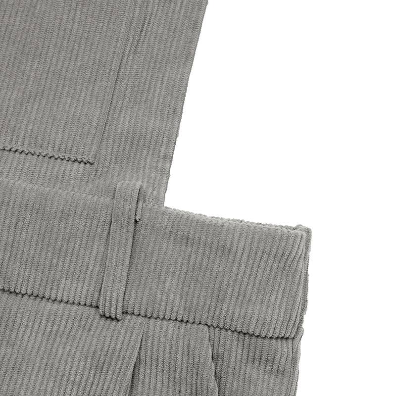 Solid-color basic corduroy adjustable overalls