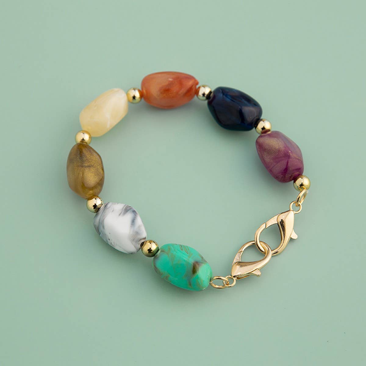 11.81in" Irregular Acrylic Stone Chain Bag Strap_CWMM5063