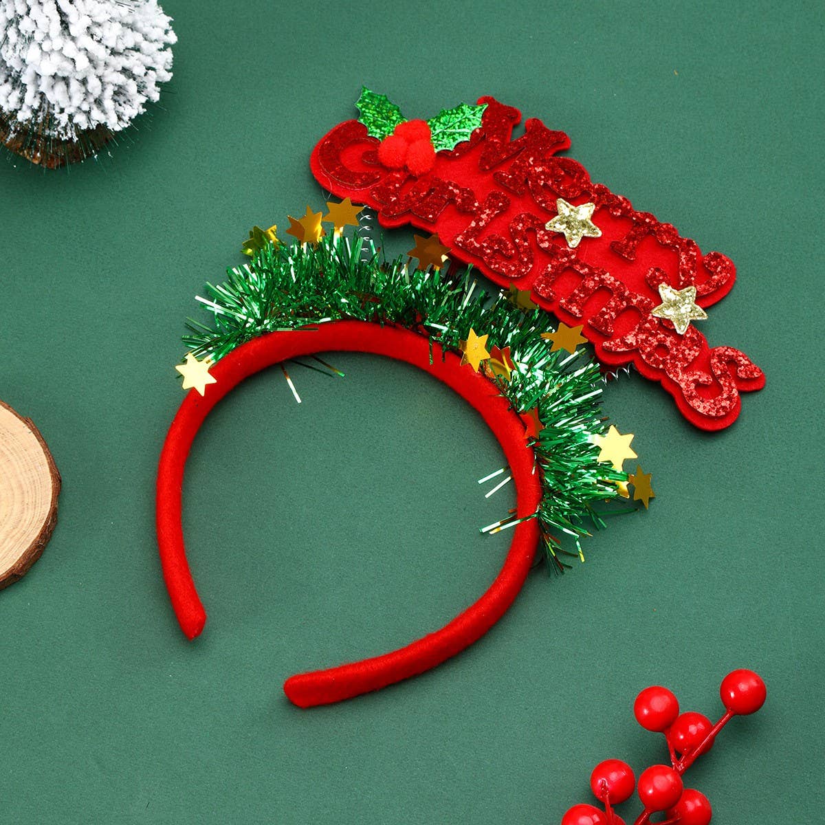 CHRISTMAS SEQUINED ENGLISH CHILDREN'S HEADBAND