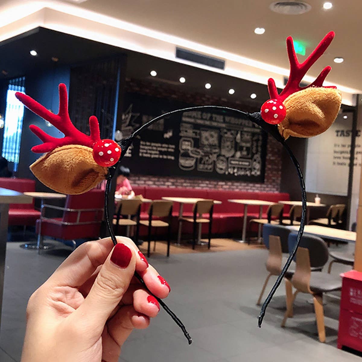 CUTE CHRISTMAS ELK HORN BELL HEADBAND HAIRPIN