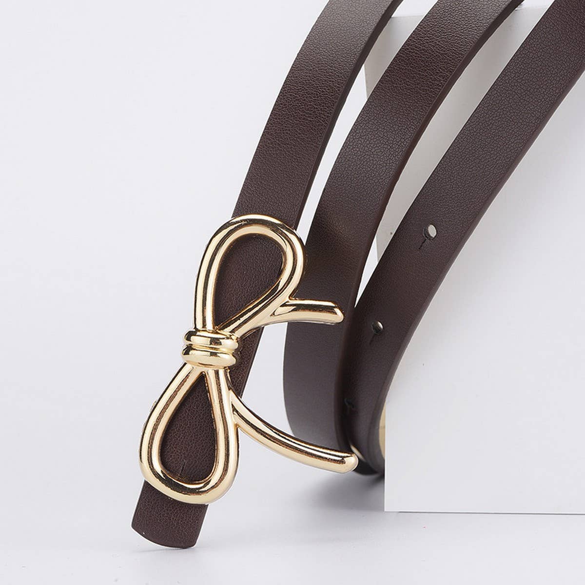 Bow PU Leather Skinny Belt | Elegant Waist Cincher_CWABE0616