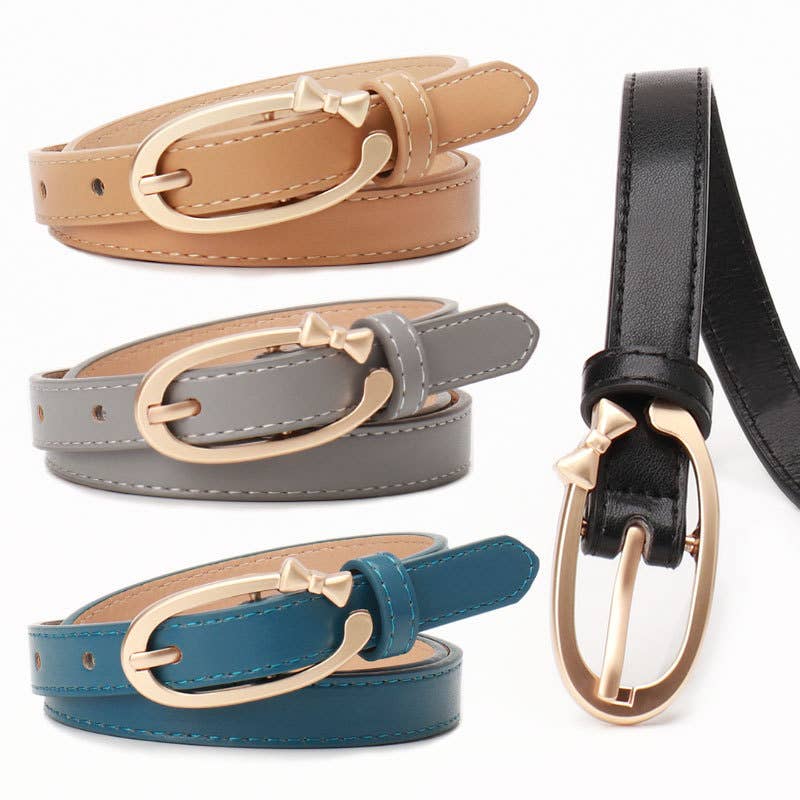 Versatile and simple alloy small bow buckle belt