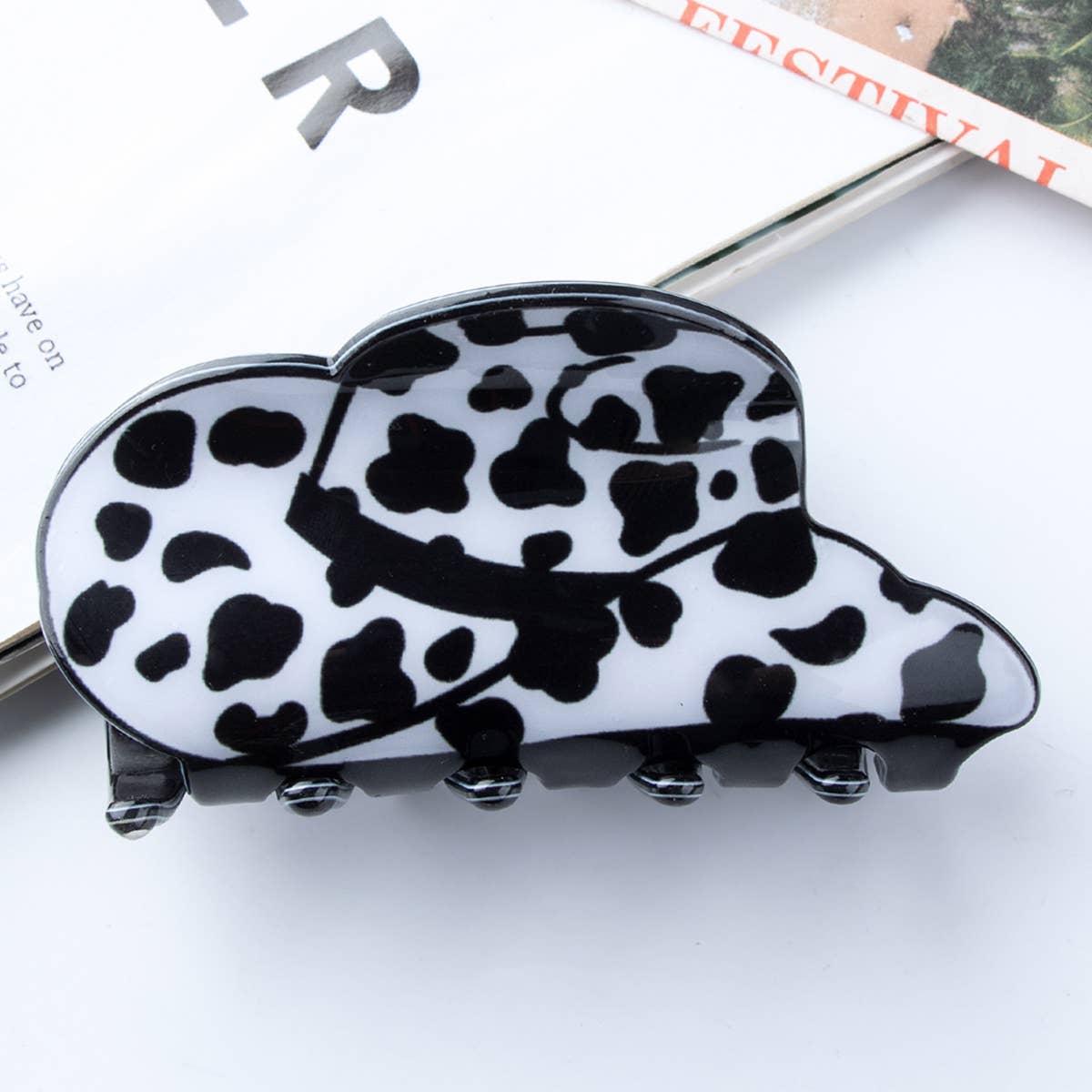 Hat-Shaped PVC Hair Claw ? 8.2cm Cute Graphic Clip_CWAHA0640