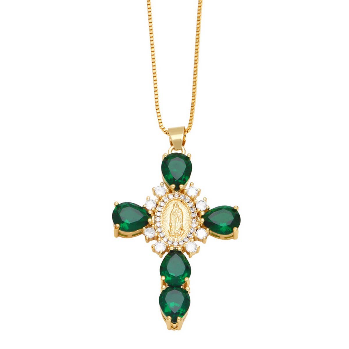 VIRGIN MARY CROSS NECKLACE