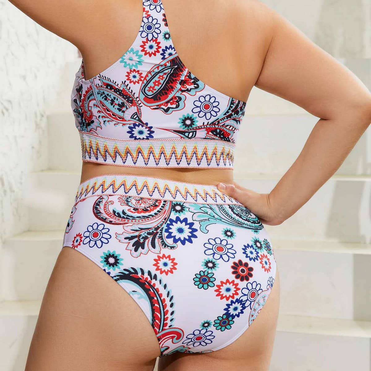 PLUS SIZE PRINTED TANKINI BIKINI SWIMSUIT_CWMW0225