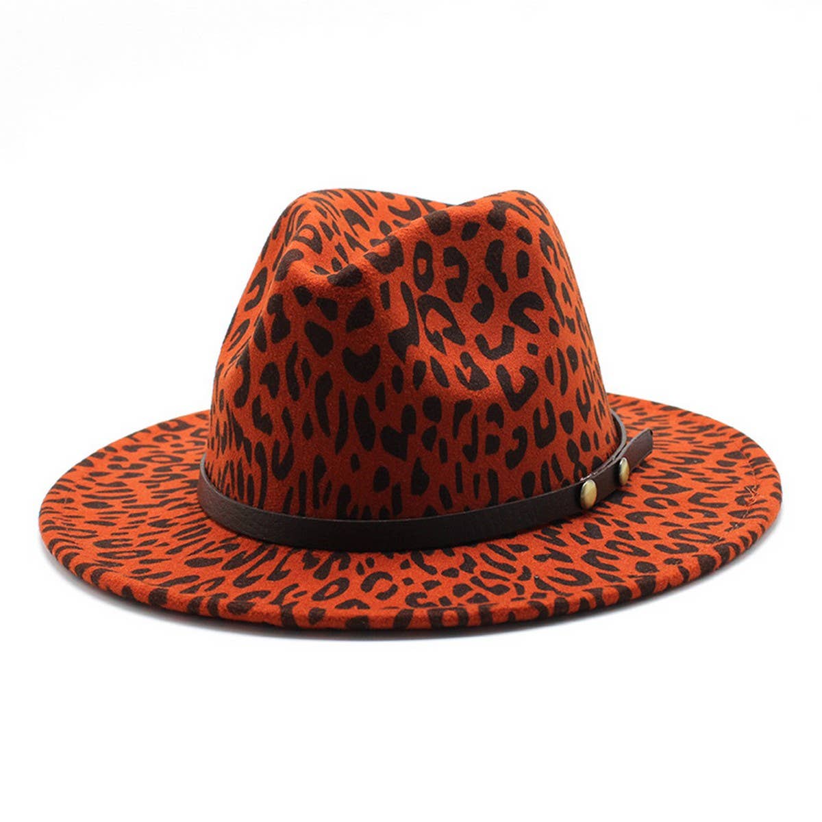 FASHION LEOPARD PRINT WOOLEN HAT JAZZ HAT FELT HAT_CWAH2542