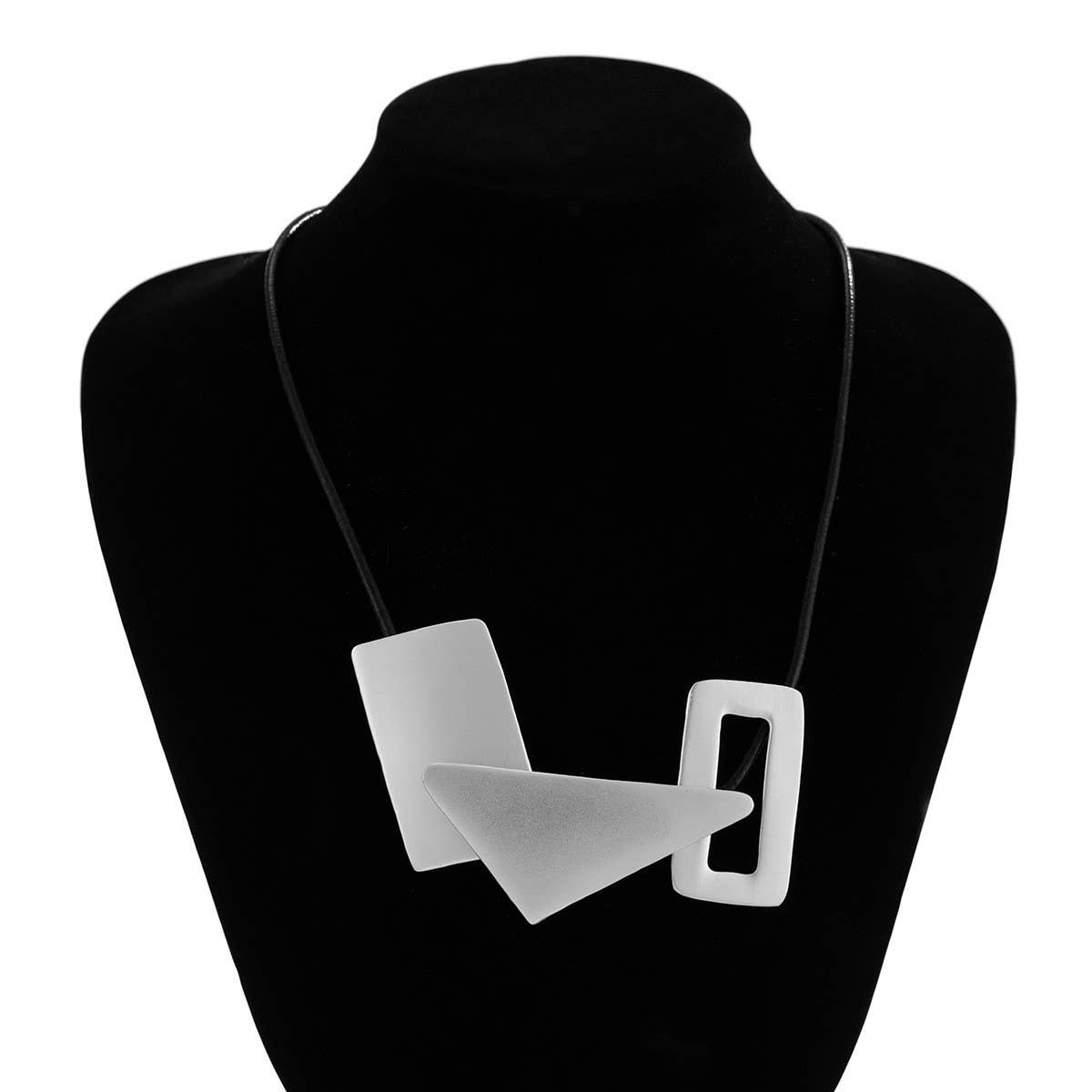 PERSONALIZED BRUSHED METAL HOLLOW NECKLACE_CWMM3140