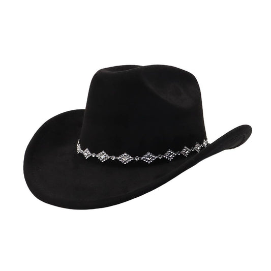 Western Ethnic Suede Cowboy Fedora for Men Women_CWAH04423