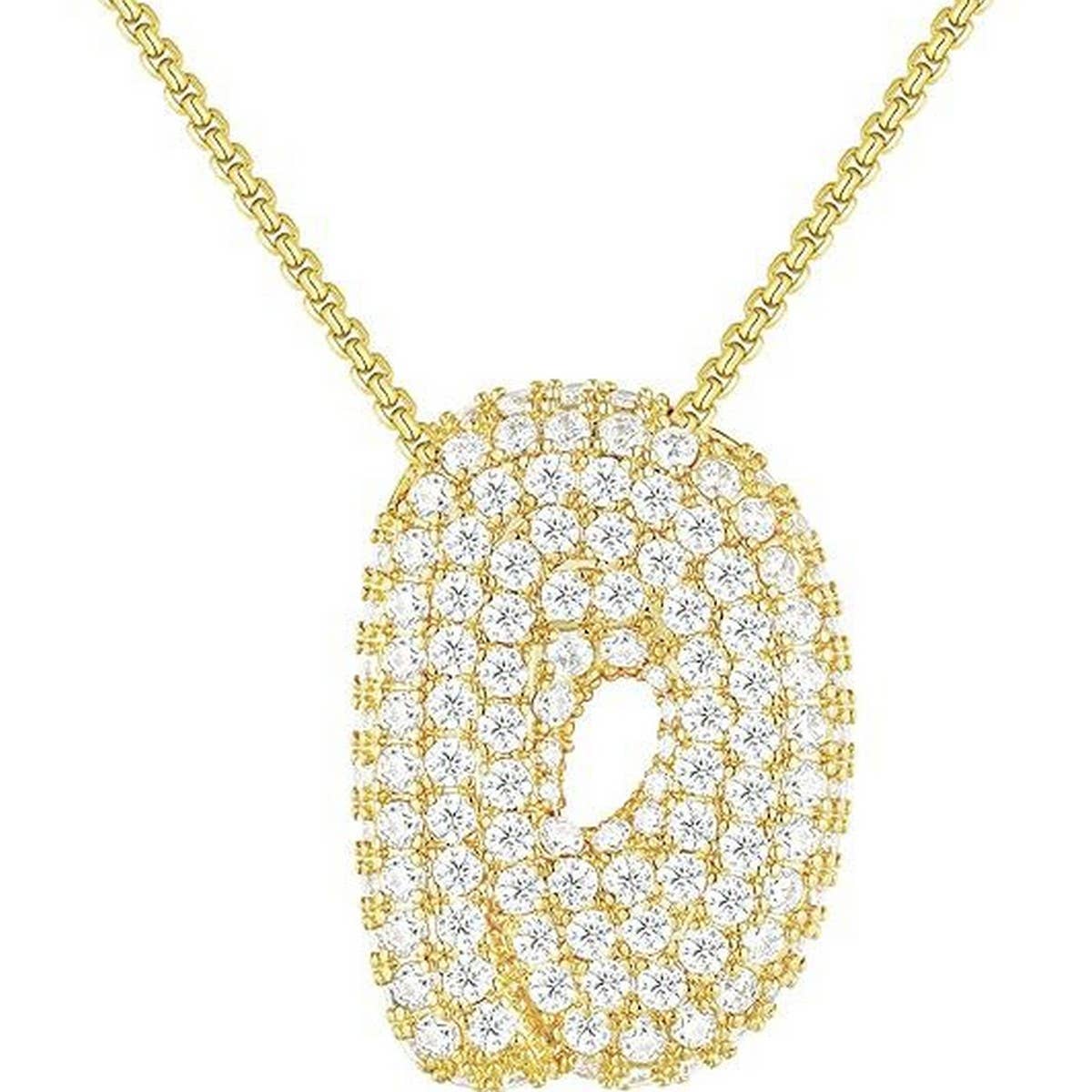 26 Letters Necklace - Copper Zirconia Pendant_CWMM5864