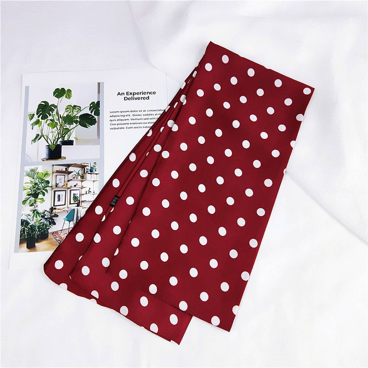 CWASC2392_WAVE DOT LONG SCARF DOUBLE-SIDED SCARF