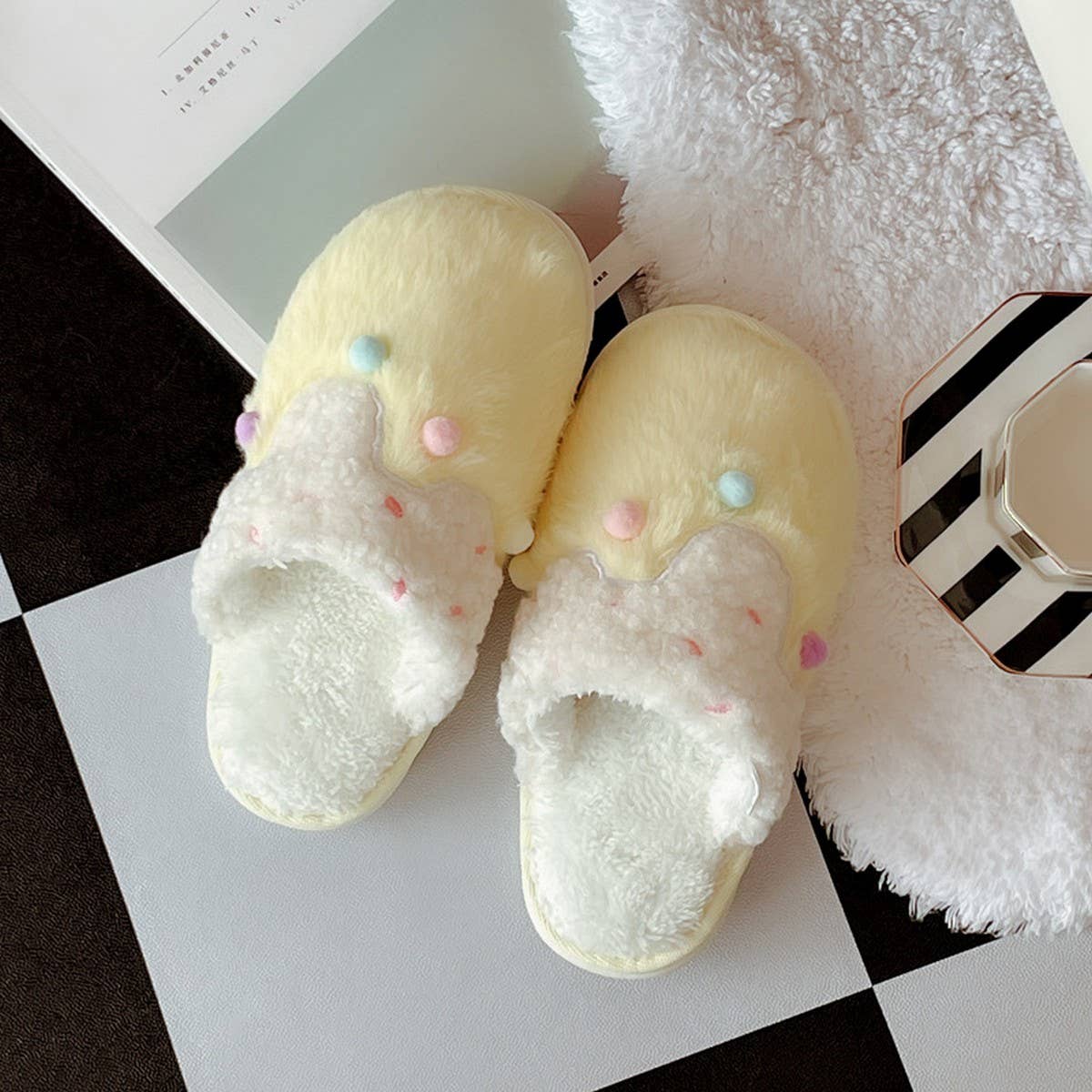 NEW SWEET ICE CREAM COTTON SLIPPERS FOR WOMEN_CWMM2960