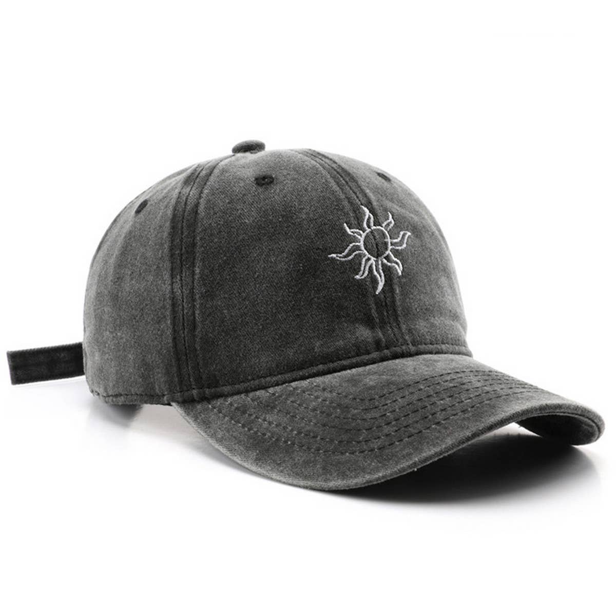 CWAH3240_SUNFLOWER EMBROIDERED BASEBALL CAP