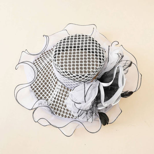 NEW LARGE FLOWER FLAT TOP CURLING HAT_CWAH1391