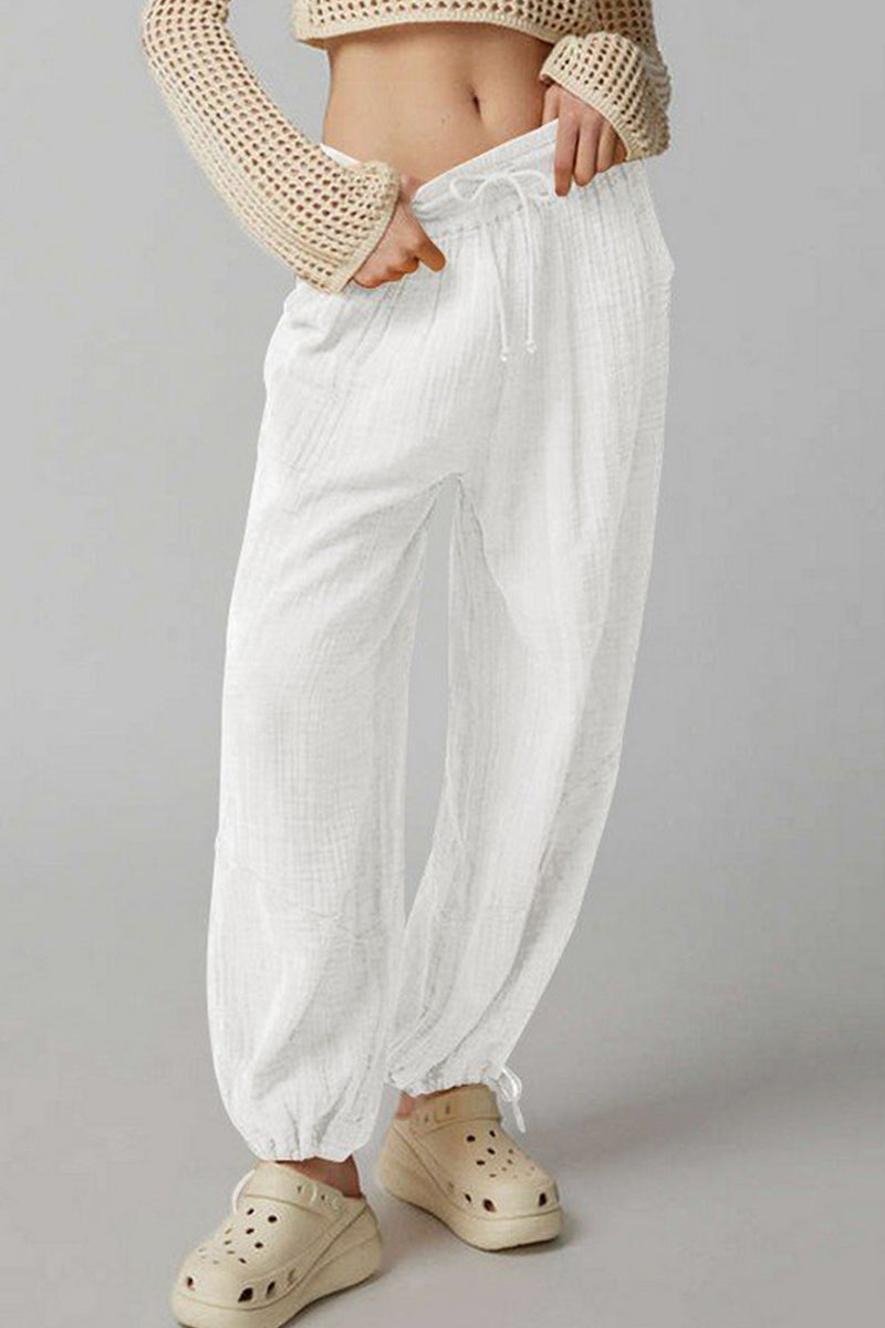 WOMEN DRAWSTRING COZY FALL AUTUM HOME LONG PANTS