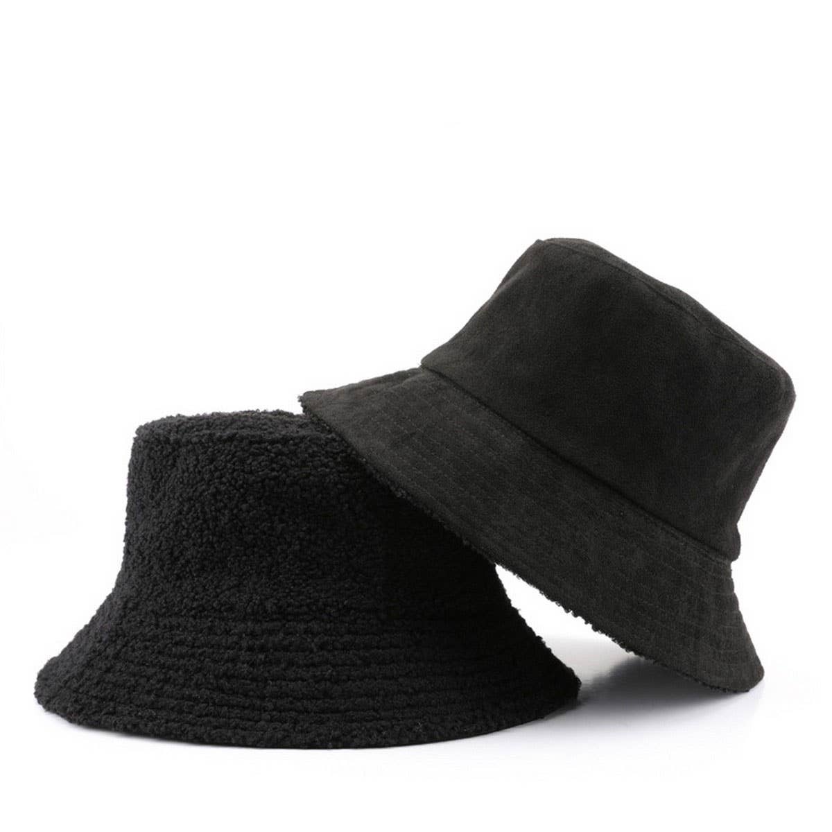 SOLID COLOR CHICKEN SKIN VELVET BUCKET HAT OUTDOOR_CWAH2175