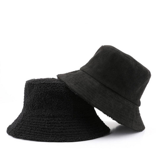 SOLID COLOR CHICKEN SKIN VELVET BUCKET HAT OUTDOOR_CWAH2175