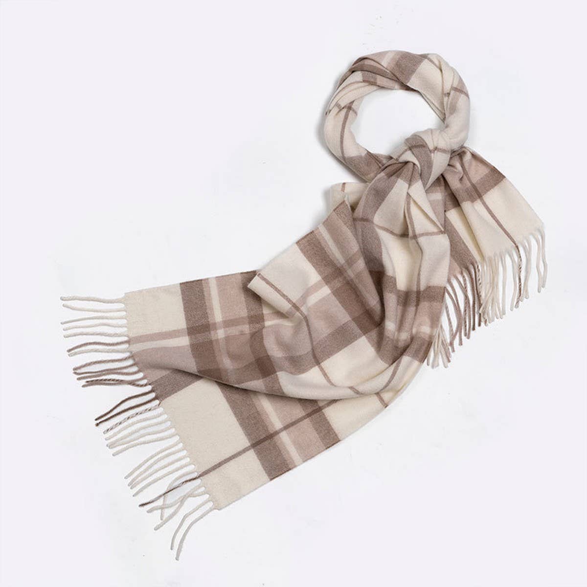 100% Wool Plaid Scarf ??Soft Reversible Wrap_CWASC2348
