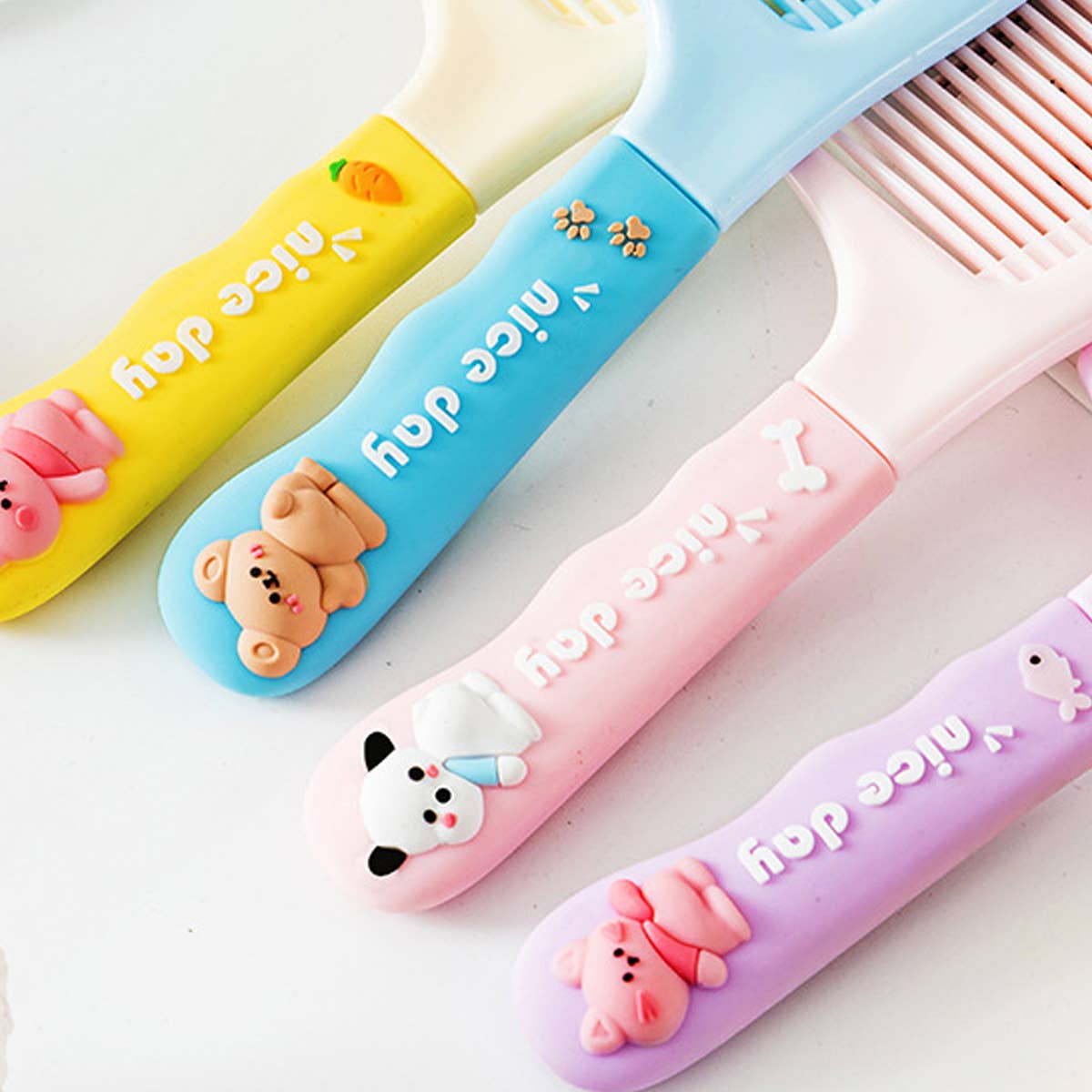 HOME SILICONE HANDLE CUTE CARTOON COMB
