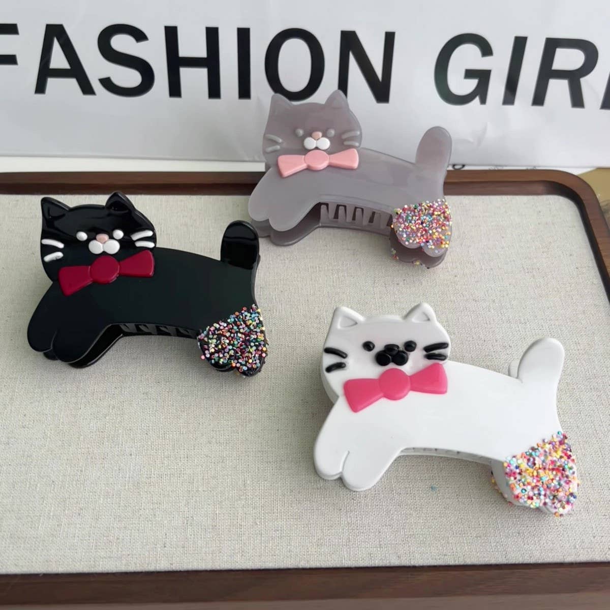 Cute Cat Bow Hair Clip  Creative Cartoon Accessory