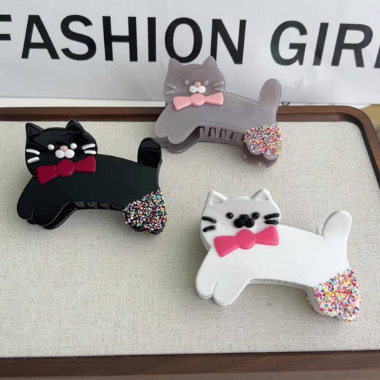 Cute Cat Bow Hair Clip  Creative Cartoon Accessory