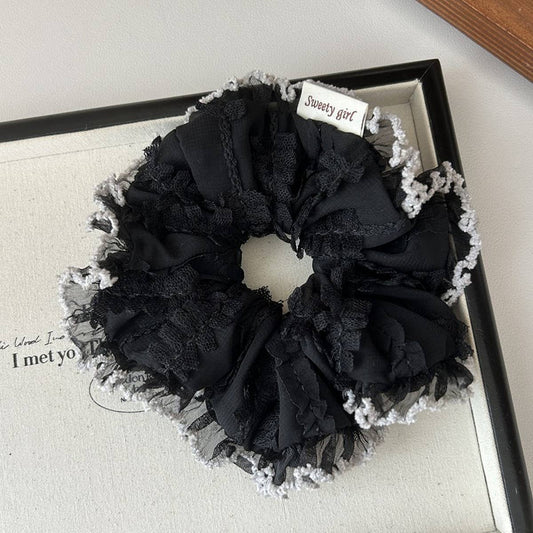 WHITE ATMOSPHERE LARGE INTESTINE HAIR SCRUNCHIES