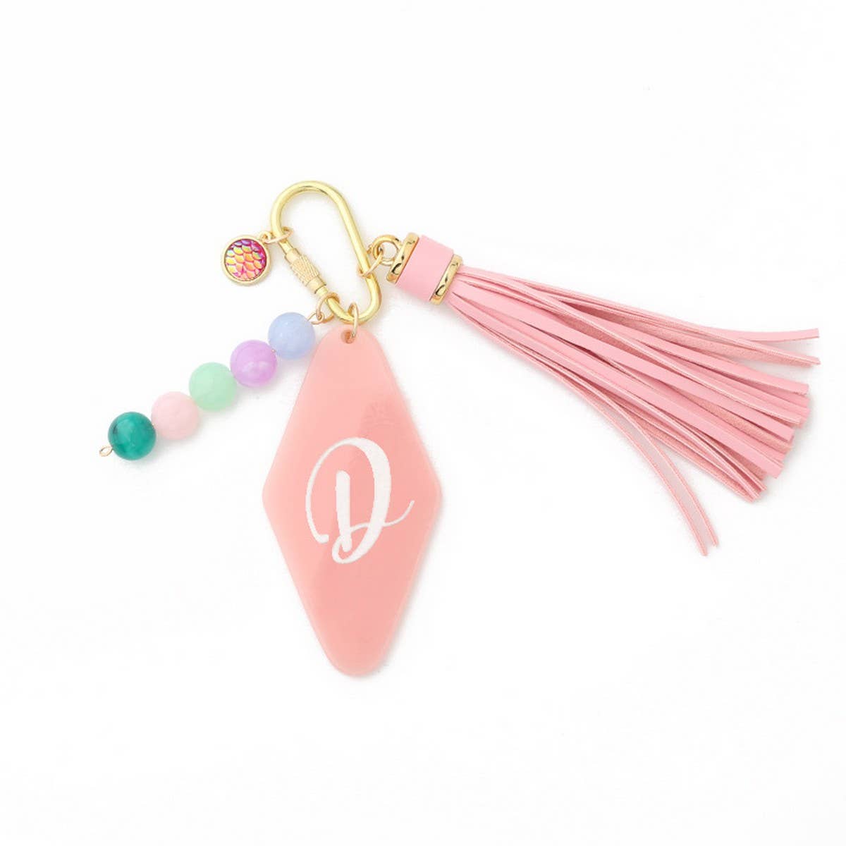 Geometric Acrylic Letter Bag Charm Keychain