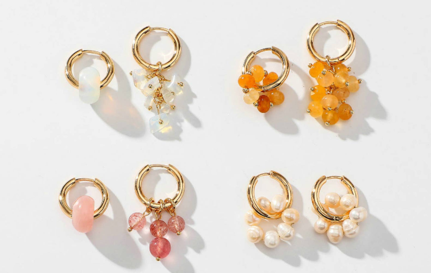 Trendy pearl element earrings