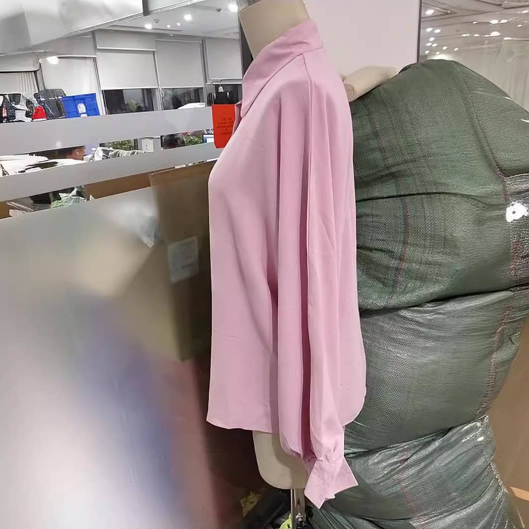 SOLID COLOR BAGGY SHIRT HIGH-WAISTED PANTSUIT