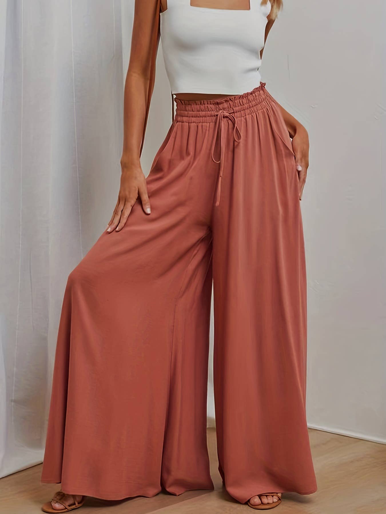High-Waisted Wide-Legged Pants Long Skirt Pants