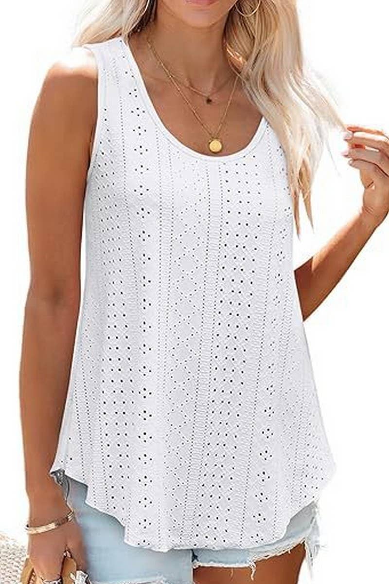 Cwttsl0235_Round Neck Sleeveless Knit Top
