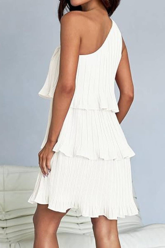 CWDSD4886_SHORT SUMMER LAYERED DRESS WITH SLOPING SHOULDERS
