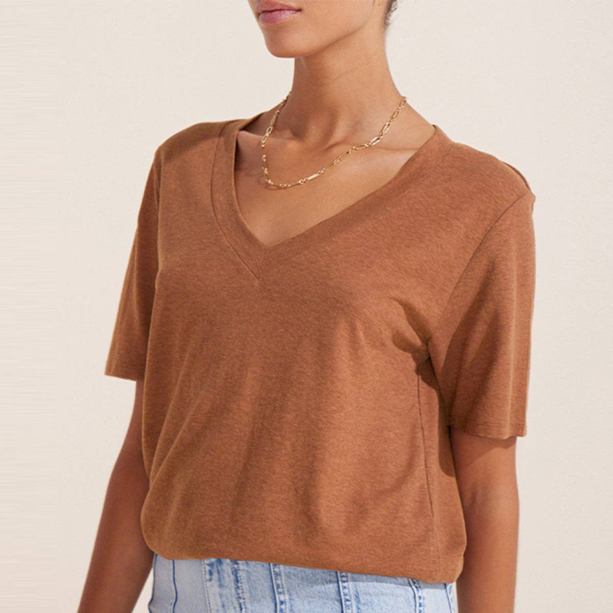 KNITTED LINEN BAMBOO PULLOVER BLOUSE