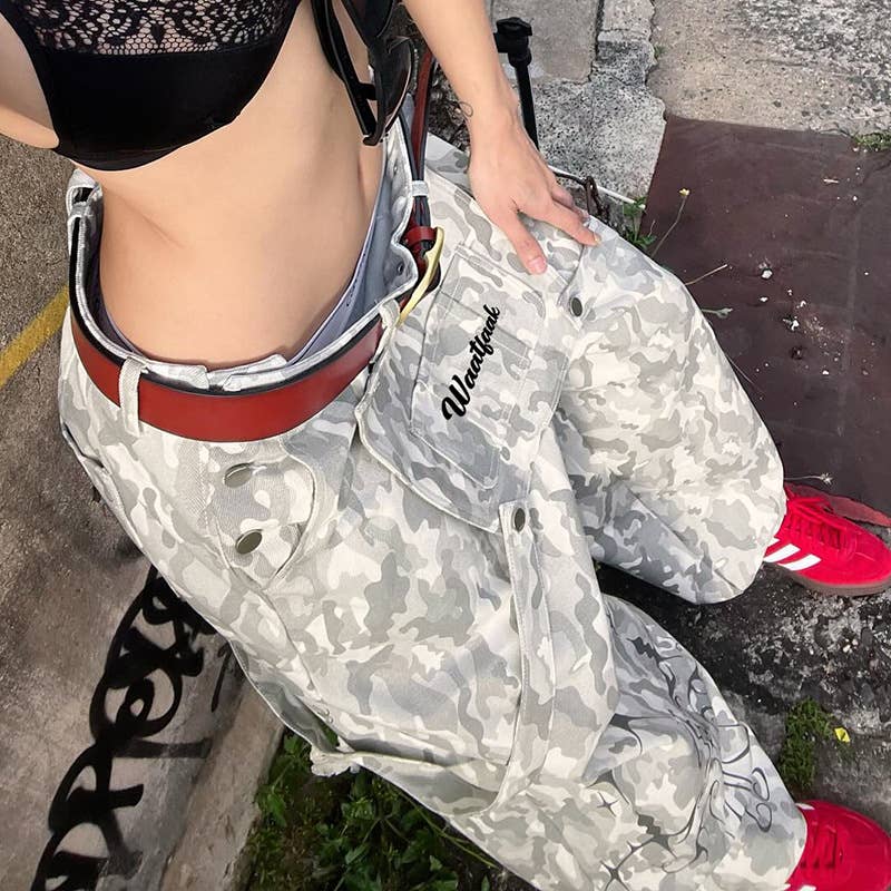 PERSONALITY STREAMERS STREET CHIC CAMO OVERALLS