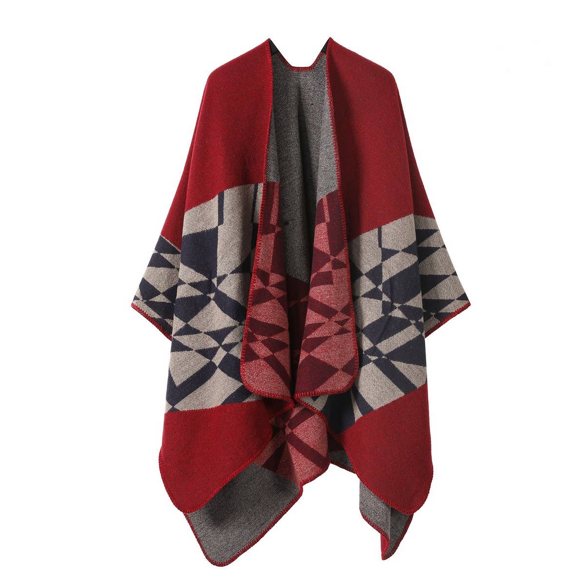 CAPE JACQUARD KNITTED SCARF WARM SHAWL_CWASC2250