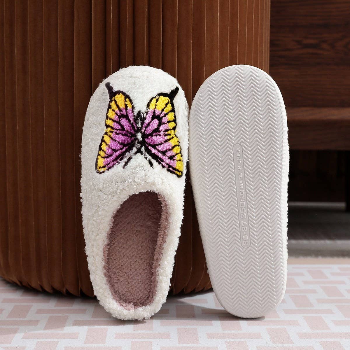 HOME COLORFUL BUTTERFLY COTTON SLIPPERS