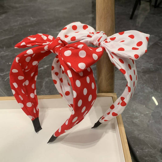 FRENCH STYLE BIG BOW DOT SIMPLE HEADBAND