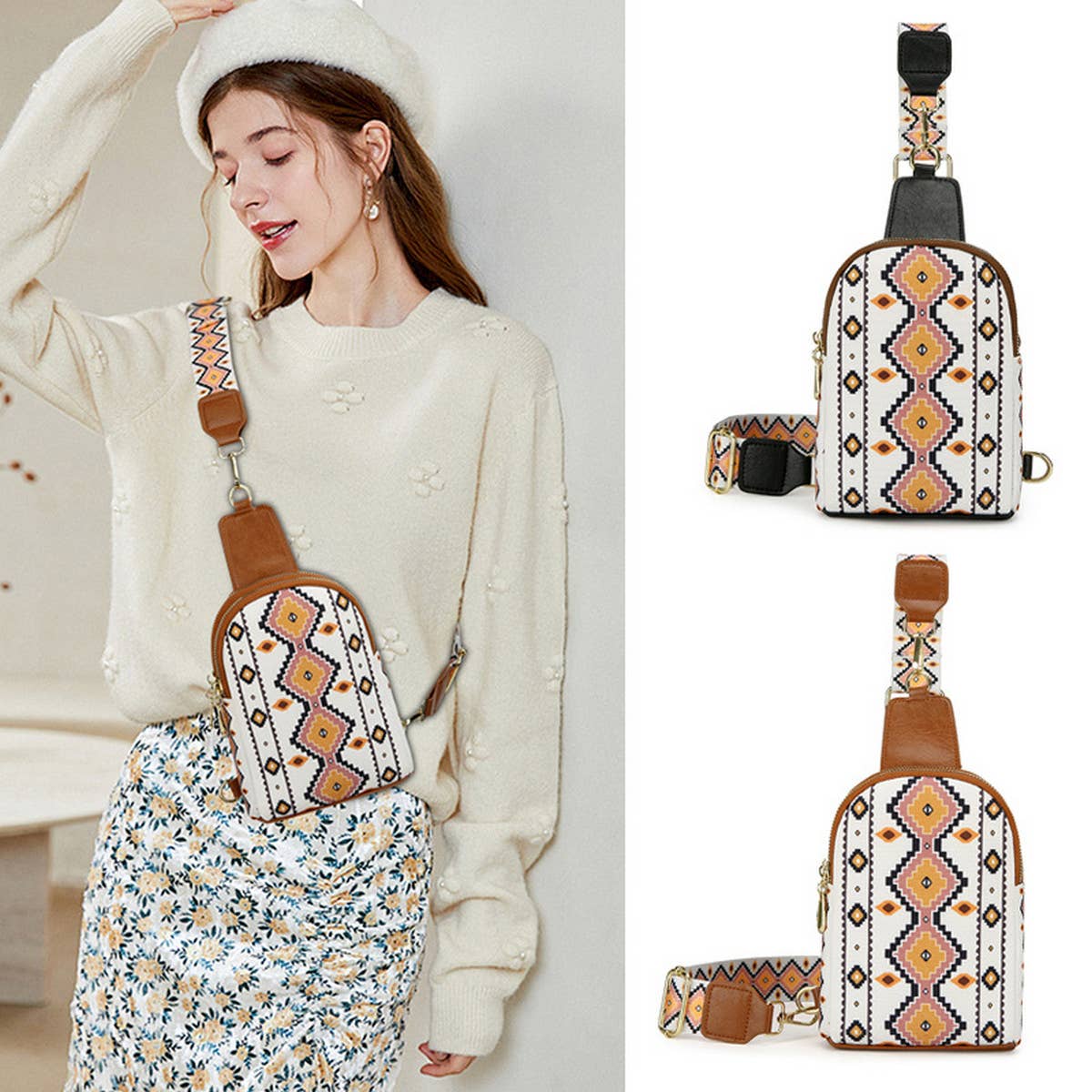 RETRO CASUAL CHEST BAG SHOULDER BAG_CWAB2700