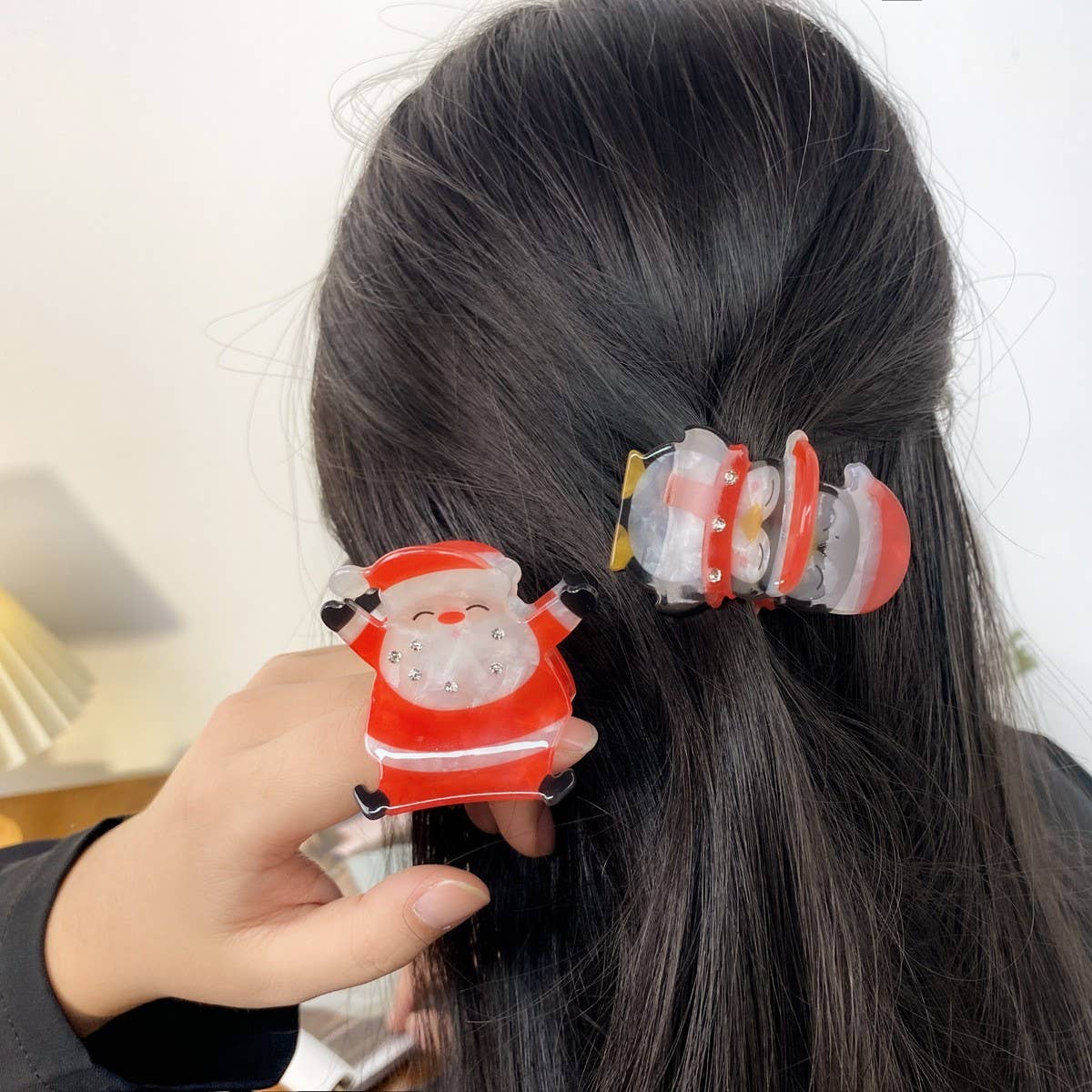 SANTA CLAUS CARTOON CUTE PENGUIN HAIRPIN_CWAHA1599