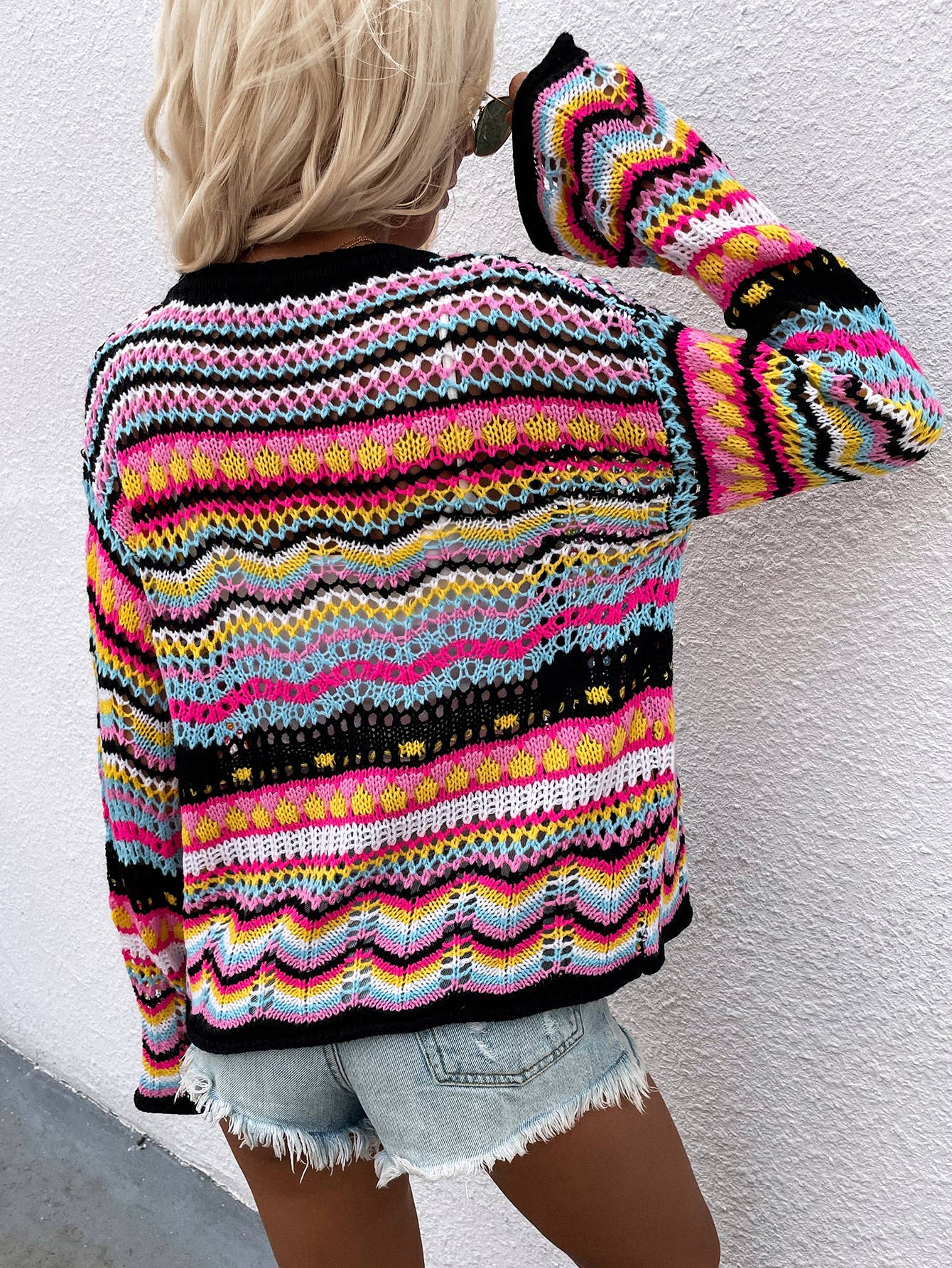 STRIPED SWEATER LOOSE RAINBOW KNITWEAR